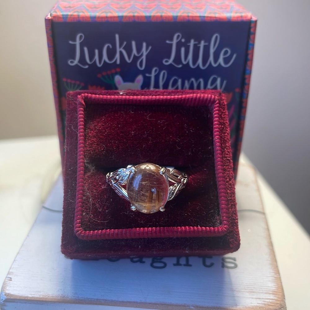 Genuine Natural Imported Copper Rutile .925 Sterling Silver Ring
